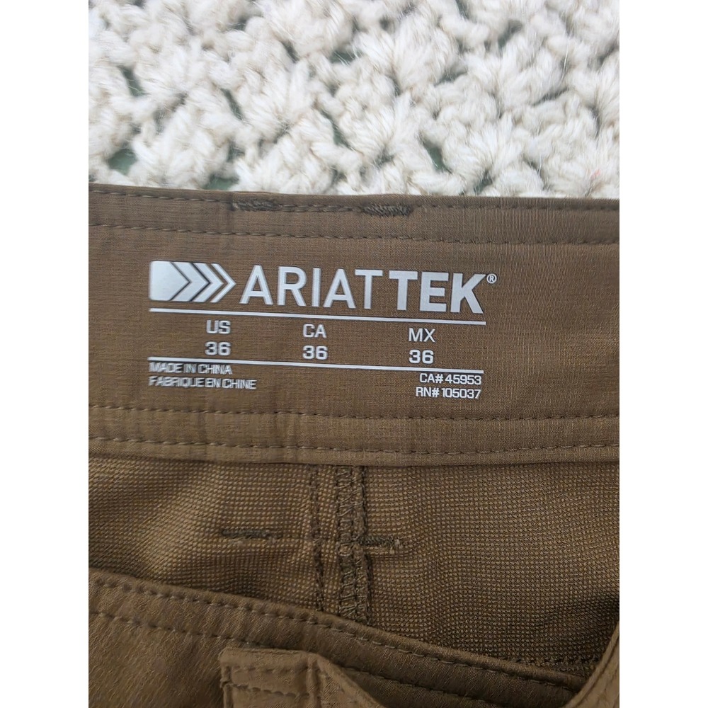 Ariat AriatTEK Performance Shorts Mens 36 Brown Moisture Wicking Stretch - Picture 3 of 5
